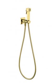 Смеситель Прогрессивный встраиваемый с гигиеническим душем Grocenberg GB005GO Золото